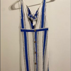 Size Small, Blue & White Mid Length Dress